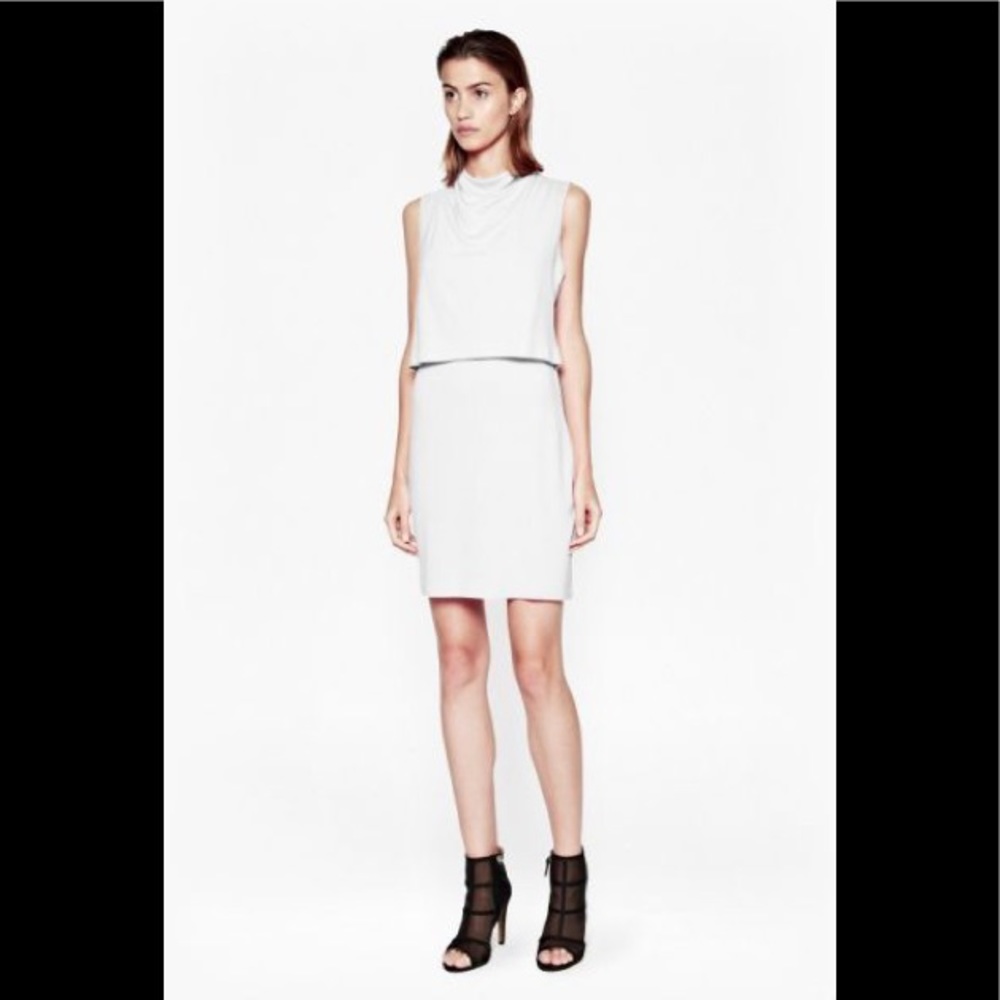 French connection Polka Plains Jersey white dress